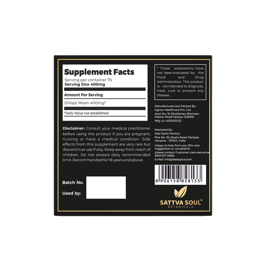 Sattva Soul Himalayan Shilajit Pure Resin 30g