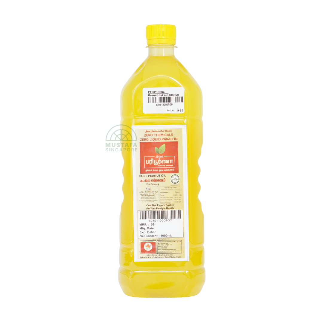 Paripoorna Unrefined Pure Chekku Oil Groundnut Oil 1L