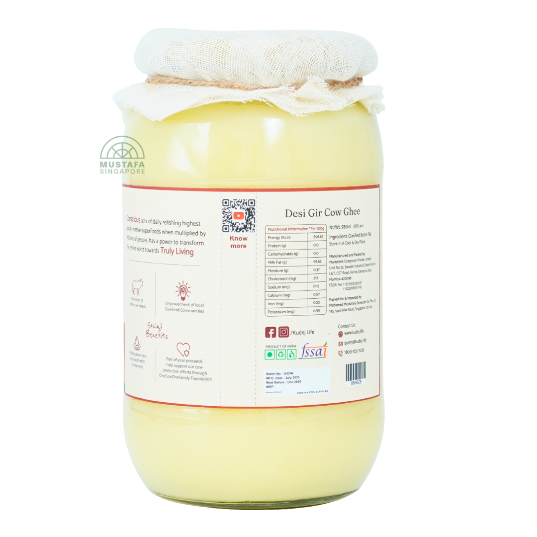 Kudej Desi Gir Cow A2 Ghee 950ml