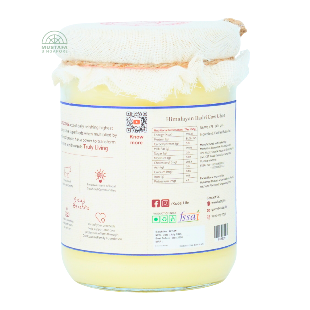 Kudej Himalayan Badri Cow A2 Ghee 475ml