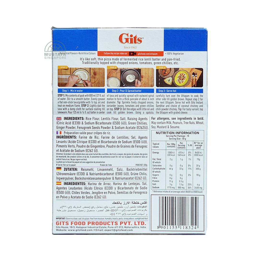 Gits Uttapam Instant Breakfast Mix 500g