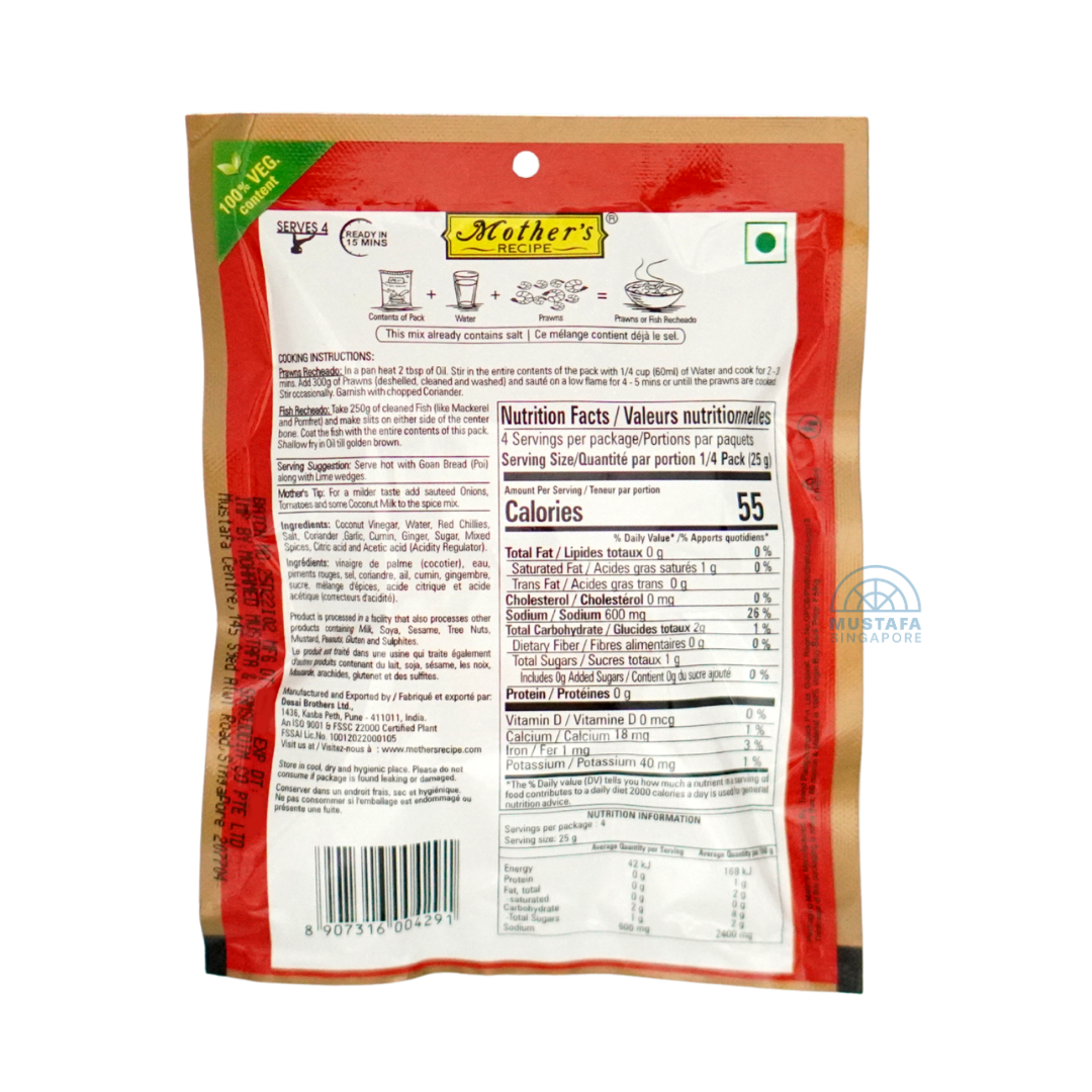 Mother's Recipe Spice Mix for Goan Recheado 100g