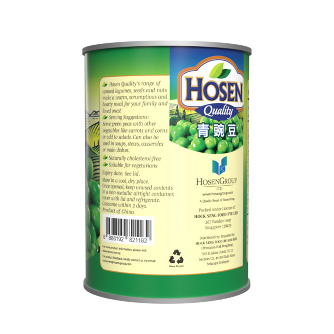 Hosen Green Peas Choice Whole 397g