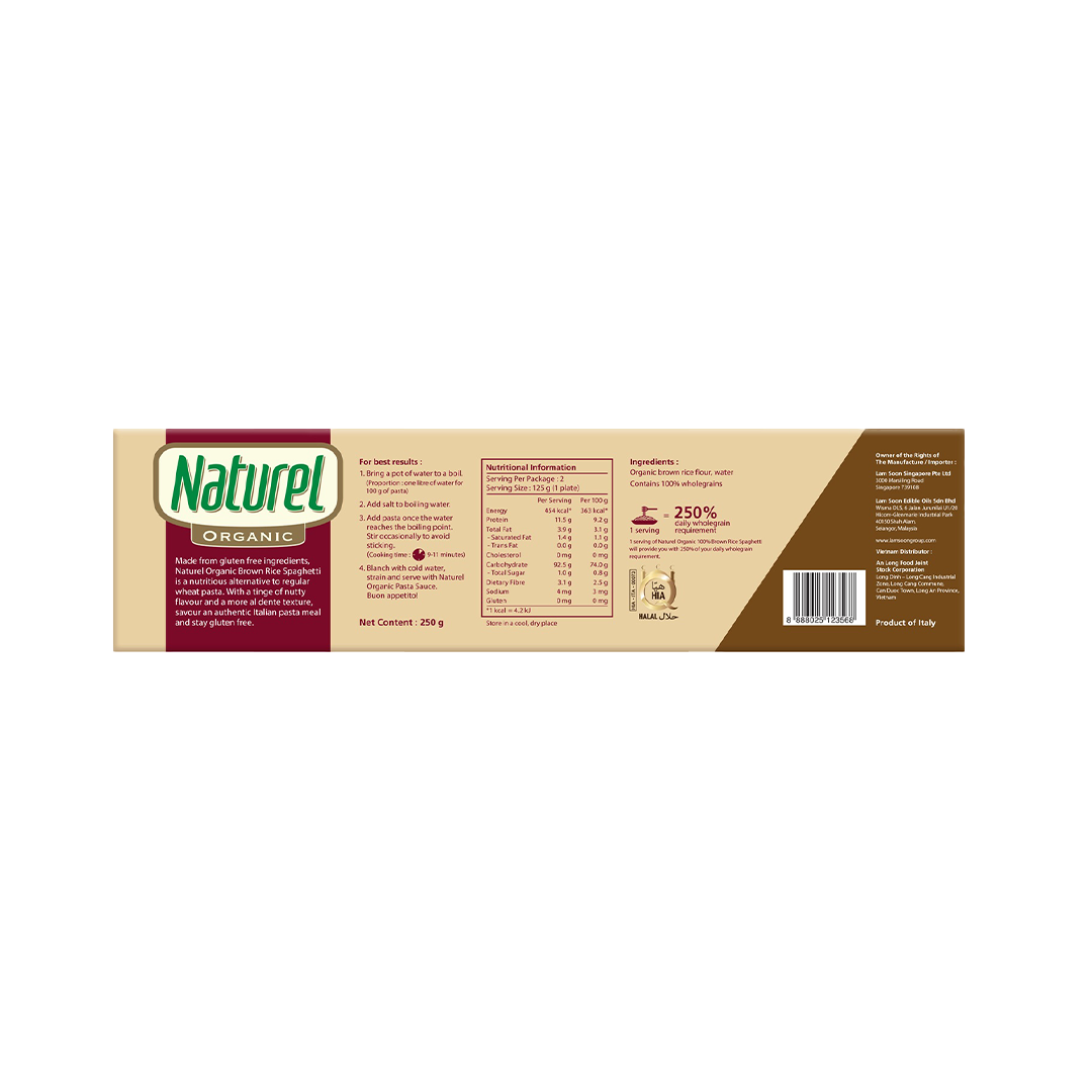 Naturel Organic Brown Rice Spaghetti 250g