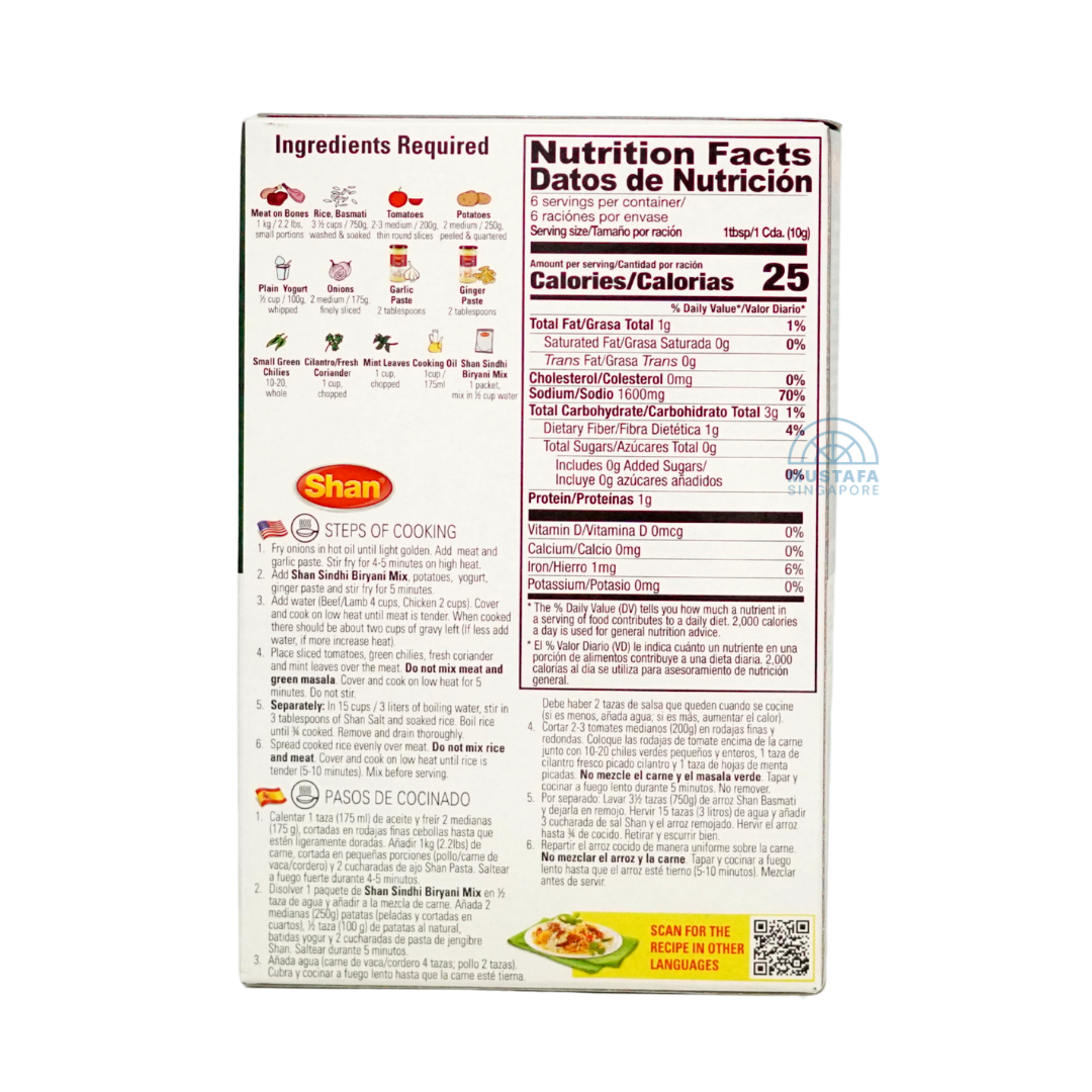Shan Sindhi Biryani Seasoning Mix 60g