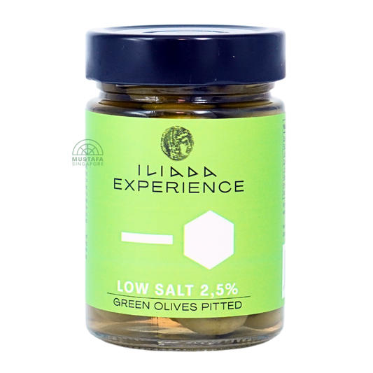 Iliada Low Salt Green Olives Pitted 370g