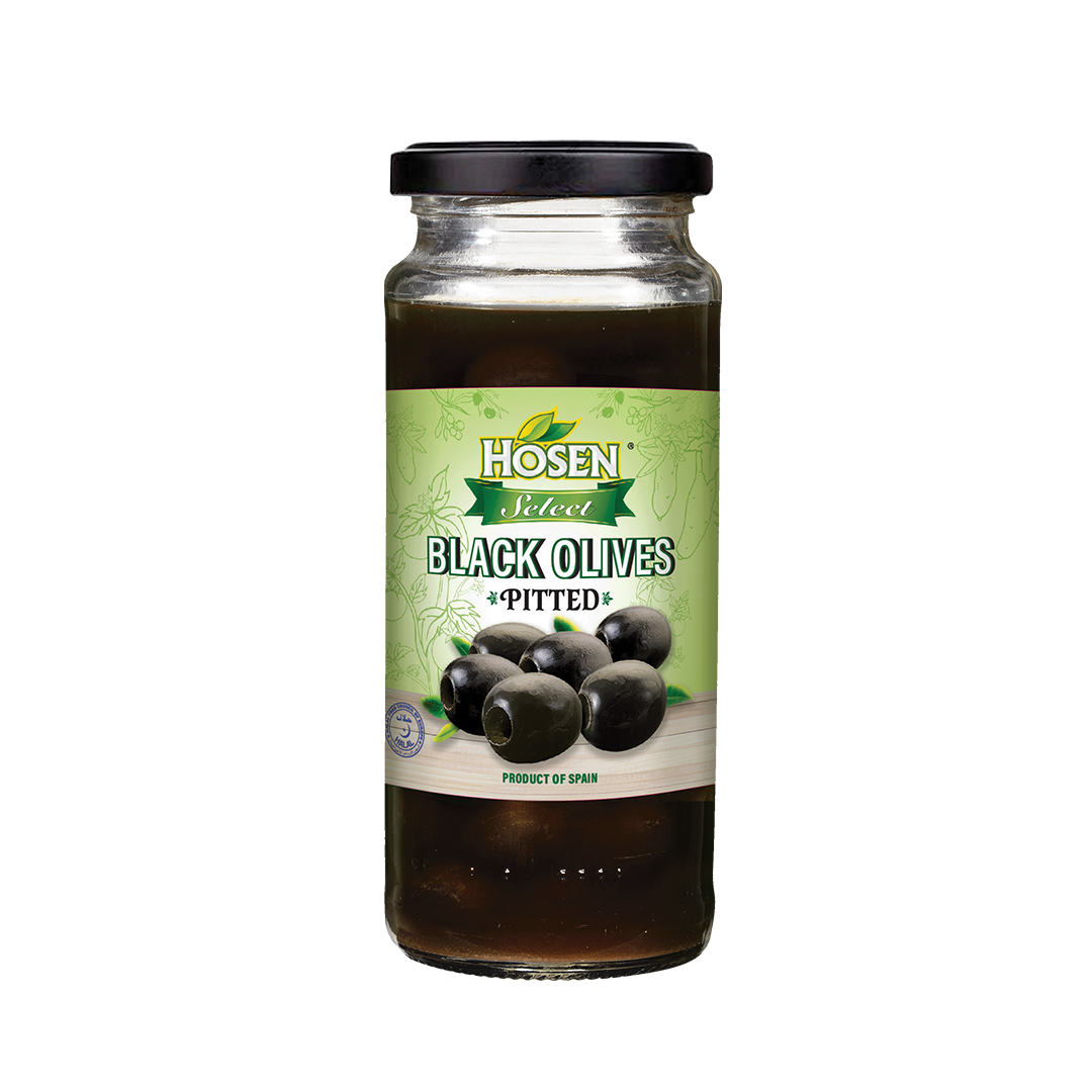 Hosen Select Pitted Black Olives 345g