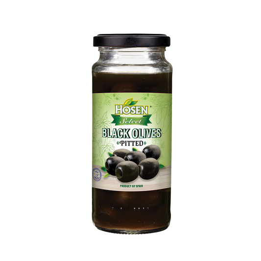 Hosen Select Pitted Black Olives 345g