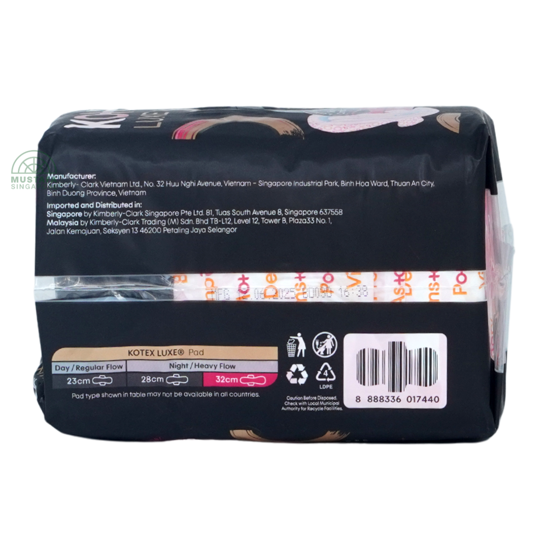 Kotex Luxe Ultrathin Overnight Wing 32cm 12s