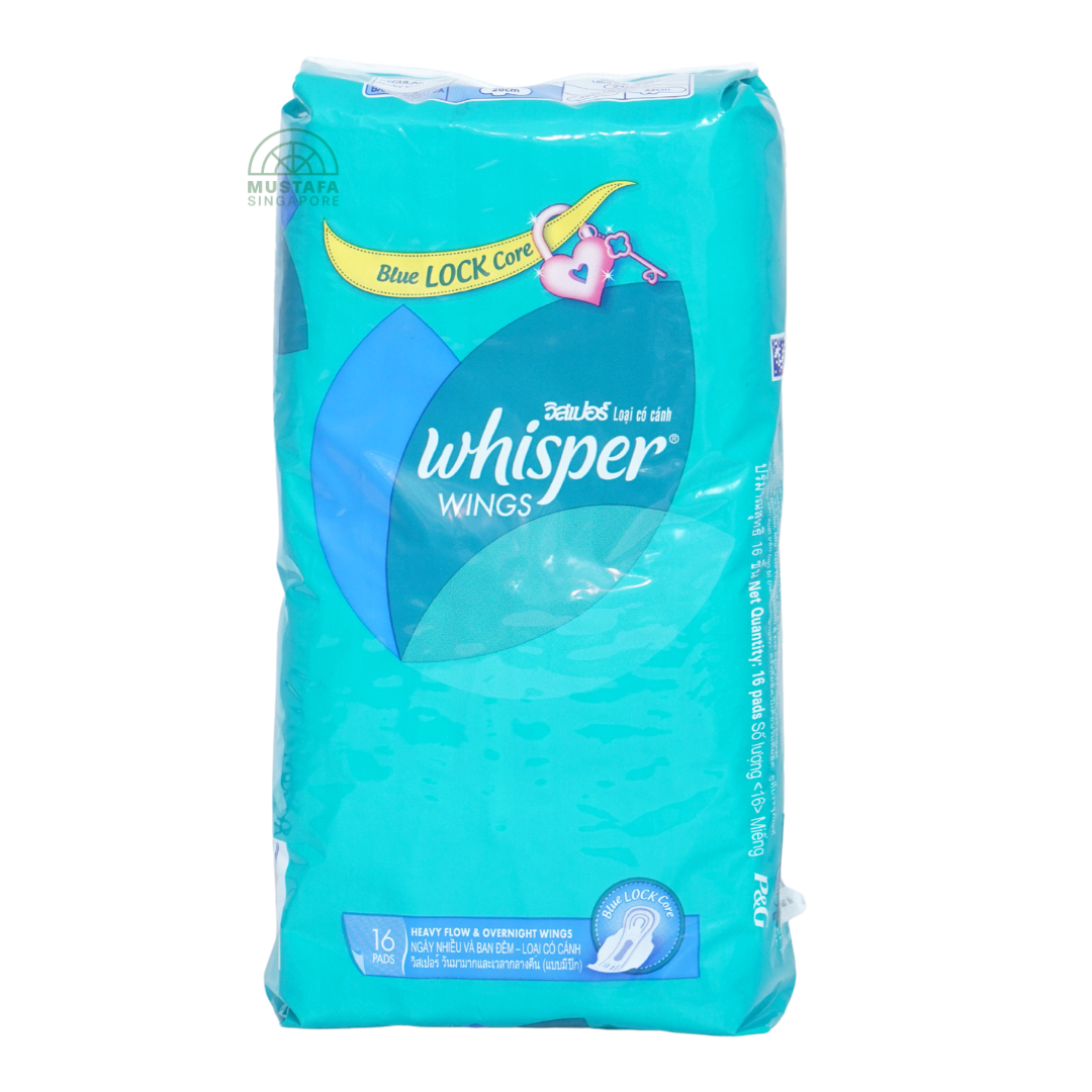 Whisper Heavy Flow & Overnight Wings 28cm 16s