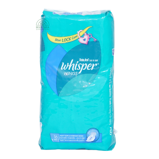 Whisper Heavy Flow & Overnight Wings 28cm 16s