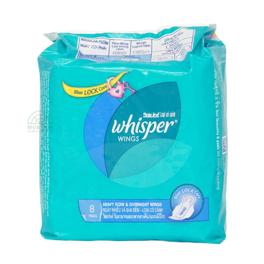 Whisper Heavy Flow & Overnight Wings Protect 28cm 8s