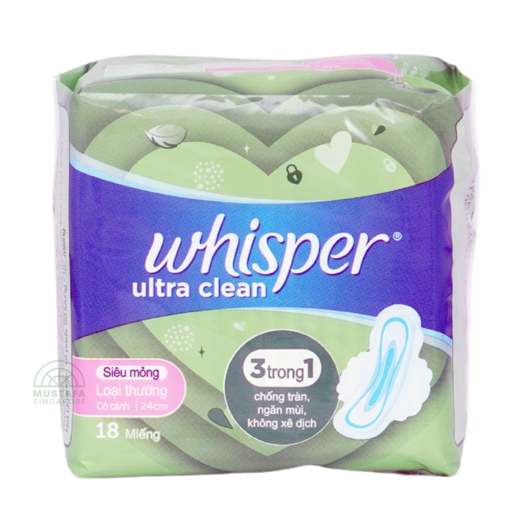 Whisper Ultra Clean Regular Flow Wing 24cm 18s