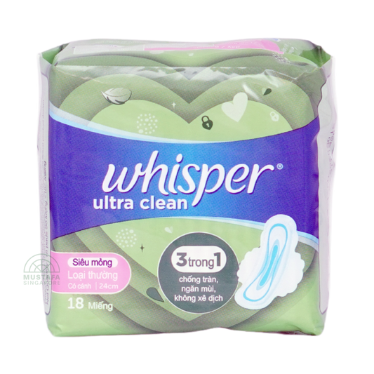 Whisper Ultra Clean Regular Flow Wing 24cm 18s
