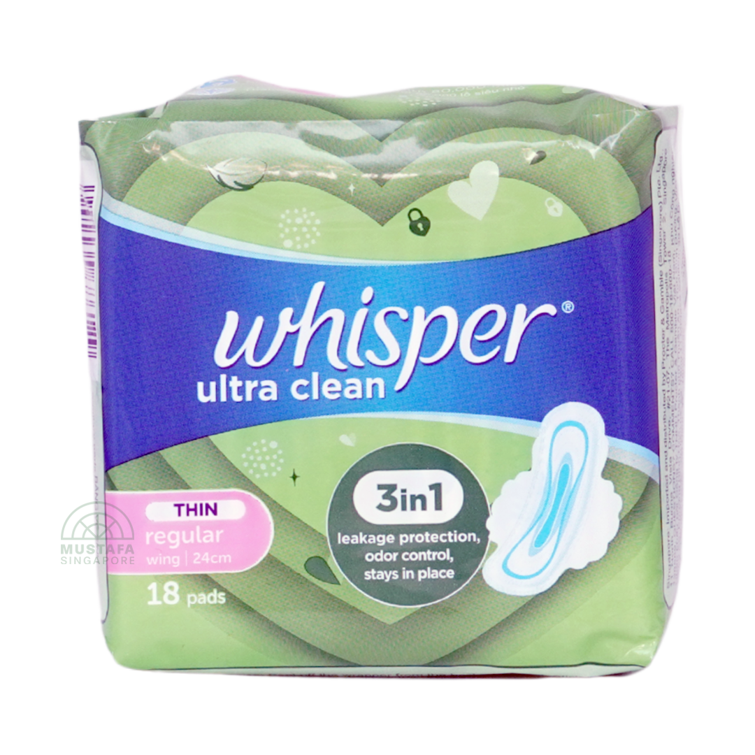 Whisper Ultra Clean Regular Flow Wing 24cm 18s