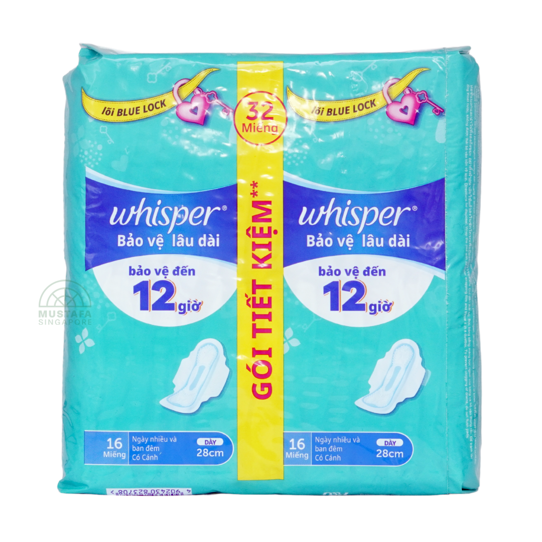 Whisper Heavy Flow & Overnight Wings 28cm 32s
