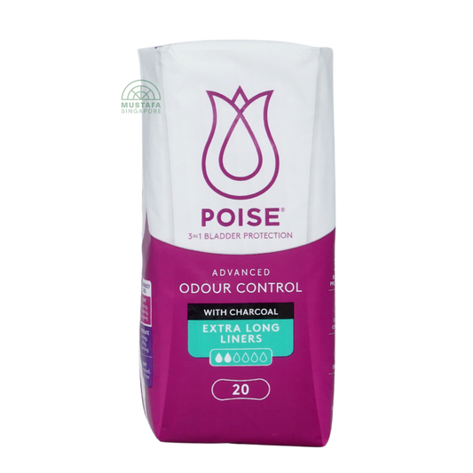 Poise Liners Charcoal Extra Long 20s