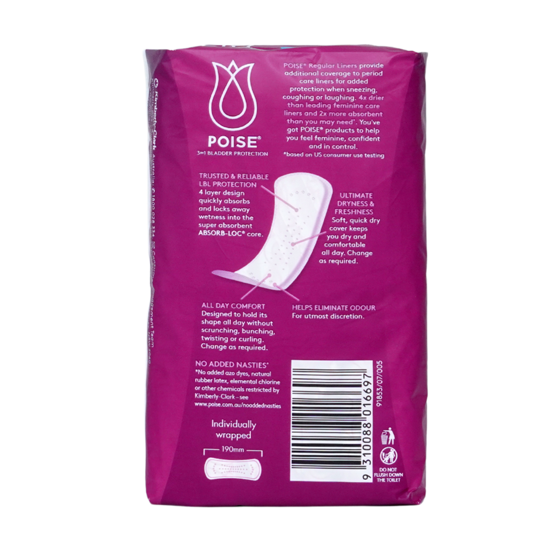 Poise Liners Regular 19cm 26s