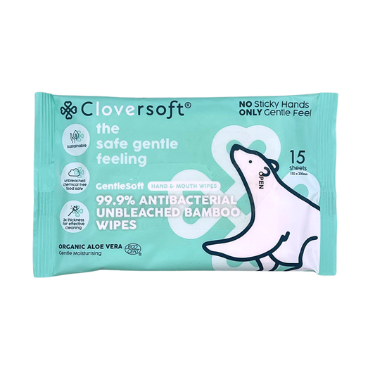 Cloversoft Antibacterial Unbleached Bamboo Wipes 15s