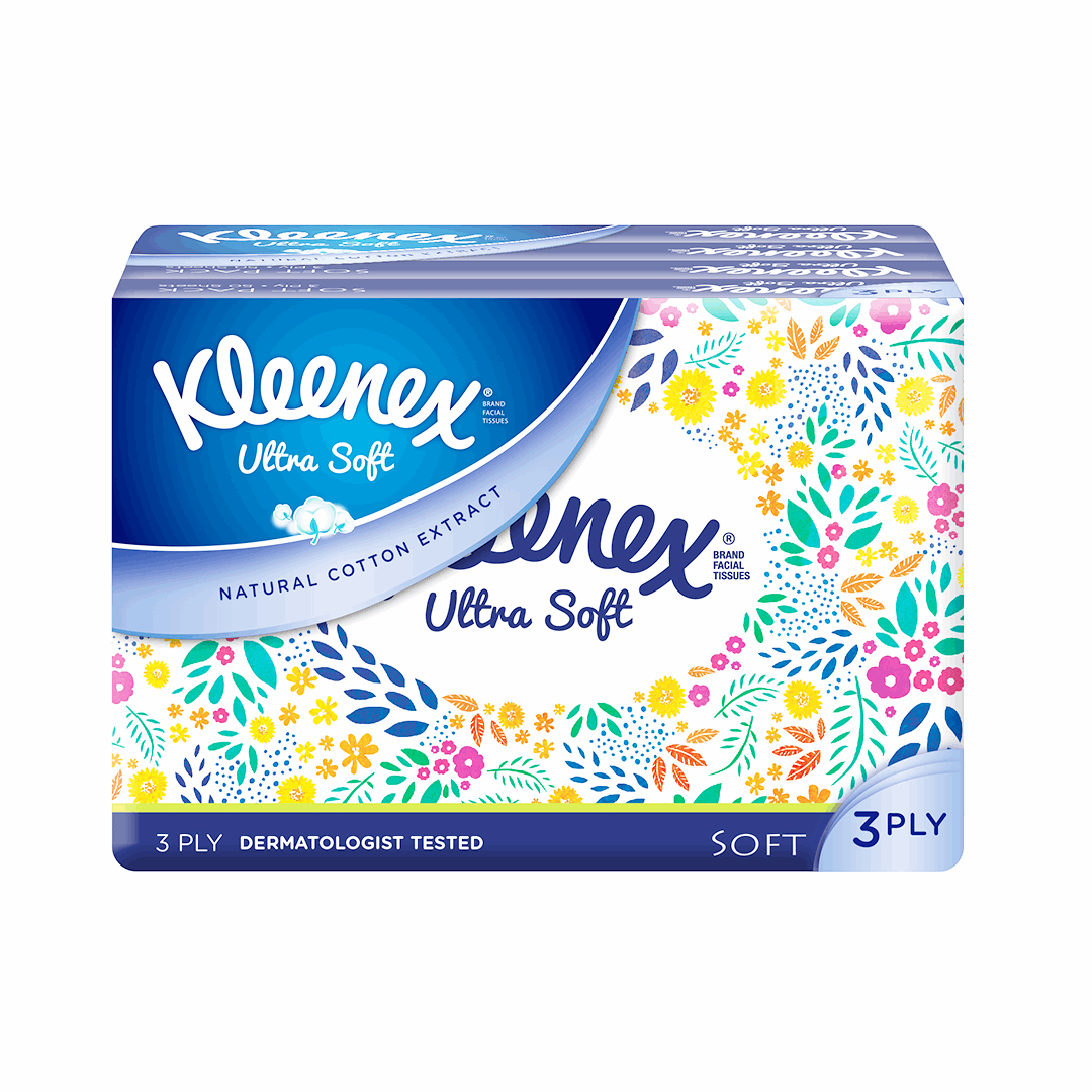 Kleenex Ultra Soft Soft Pack 50s 3 Ply Floral