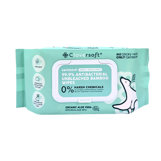 Cloversoft Antibacterial Unbleached Bamboo Wipes 100s