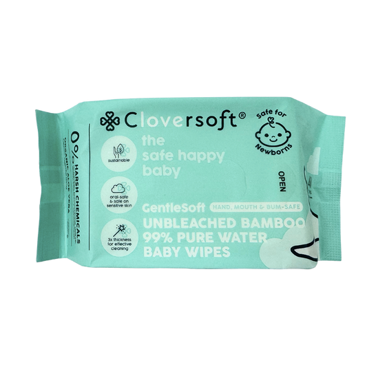Cloversoft Unbleached Bamboo Pure Water Baby Wipes 40s