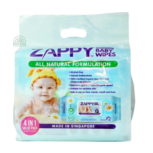 Zappy Baby Pure Wipes Natural Scent 4x80s