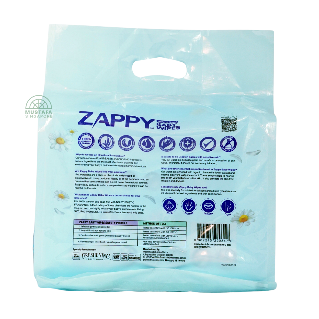 Zappy Baby Pure Wipes Natural Scent 4x80s