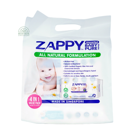 Zappy Baby Pure Wipes Unscented 80s