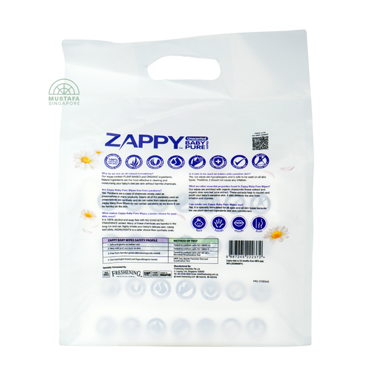 Zappy Baby Pure Wipes Unscented 80s