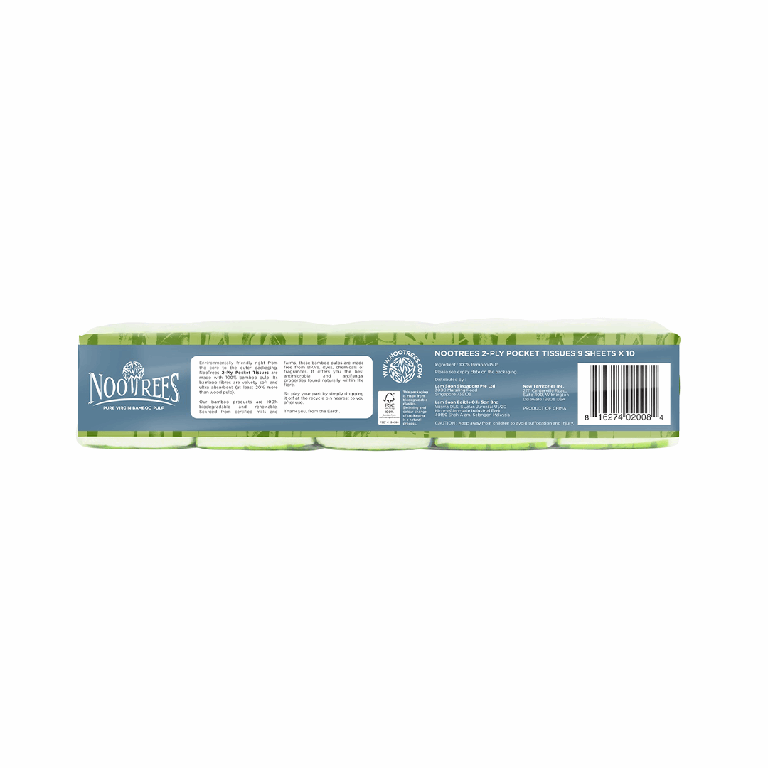 Nootrees Bamboo 2-Ply Pocket Tissues 9s x 10