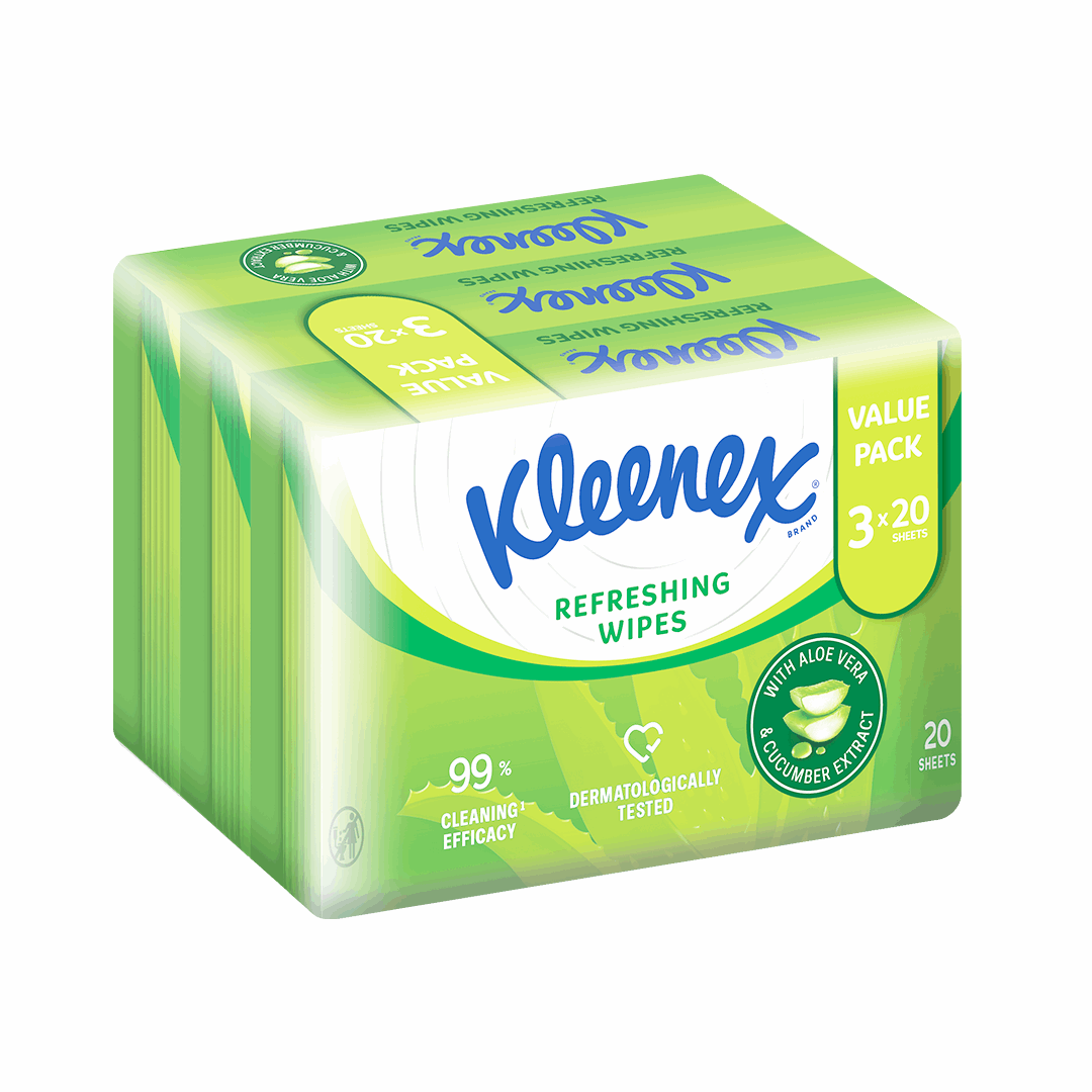 Kleenex Pure Water Wipes 3x20s
