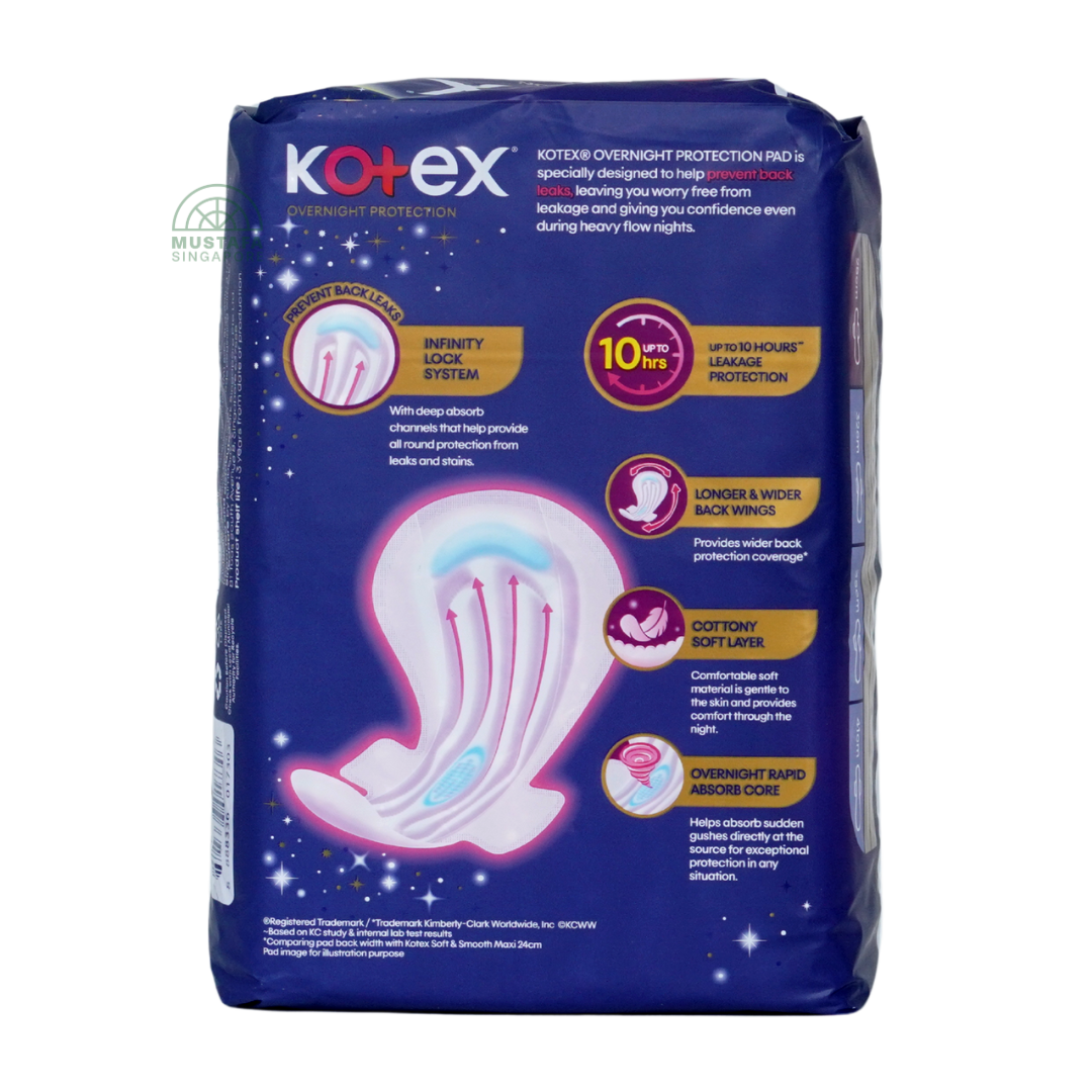 Kotex Soft & Smooth Slim Overnight Wing 28cm 20s