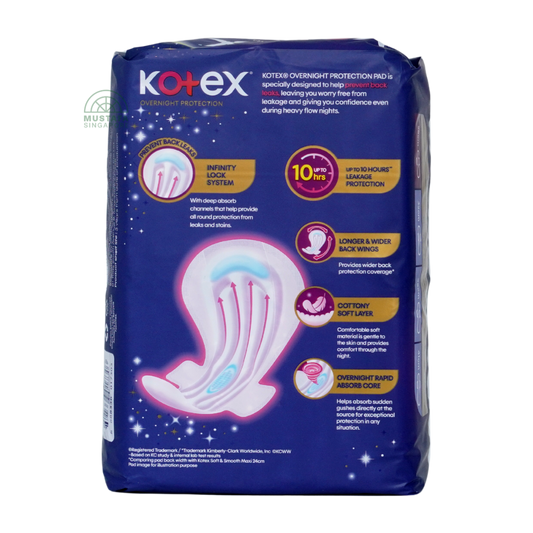 Kotex Soft & Smooth Slim Overnight Wing 28cm 20s