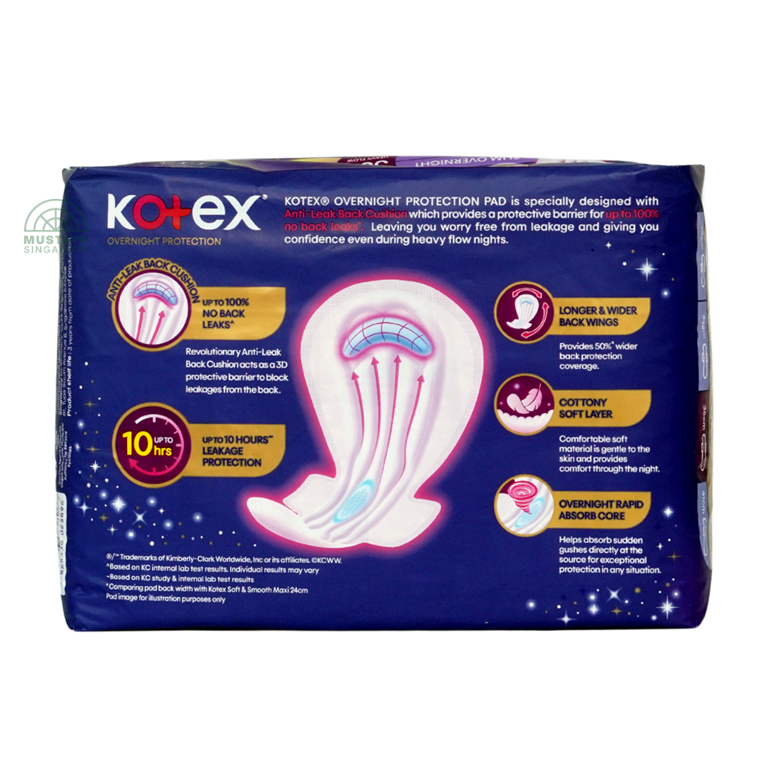 Kotex Soft & Smooth Slim Overnight Wing 35cm 16s