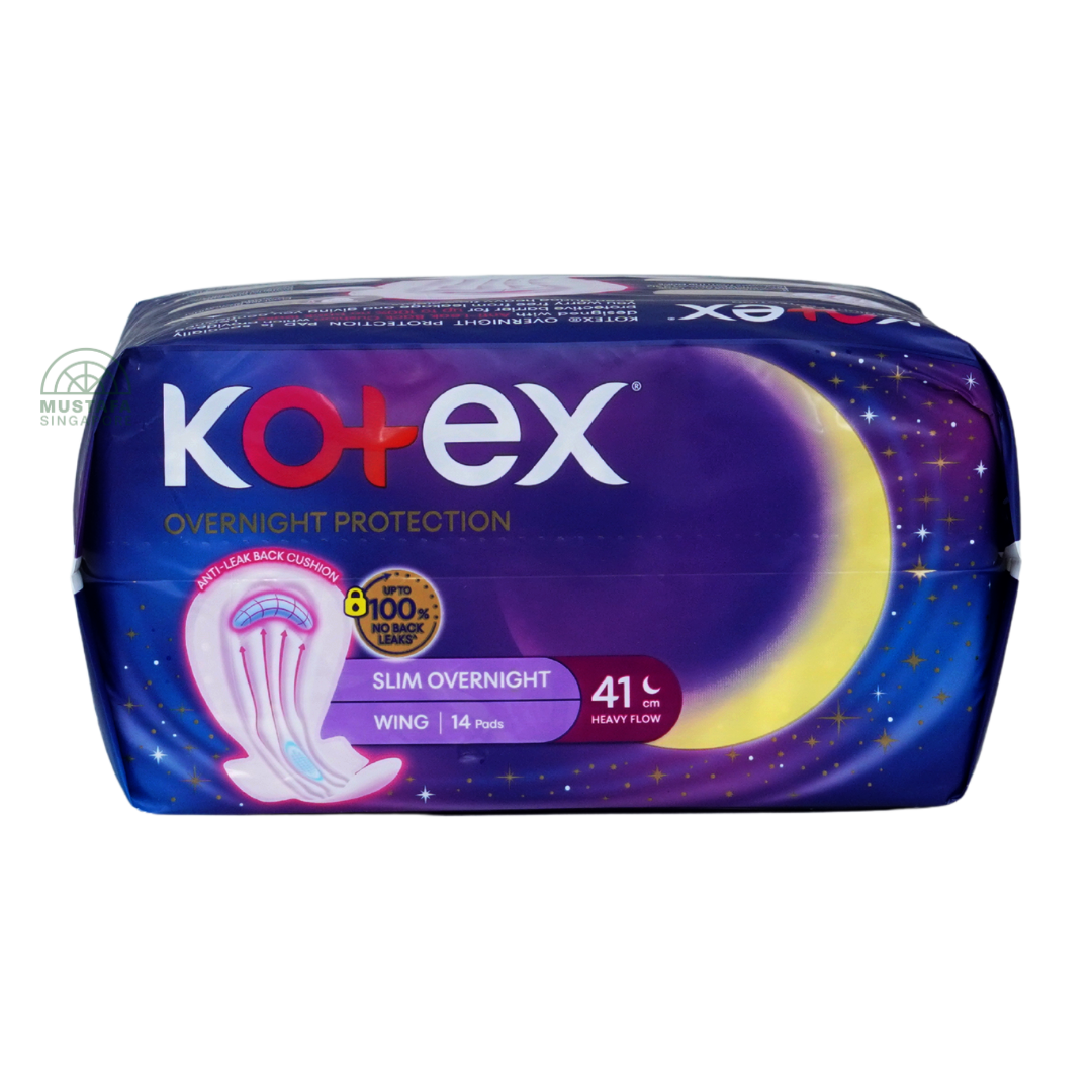 Kotex Soft & Smooth Slim Overnight Wing 41cm 14s