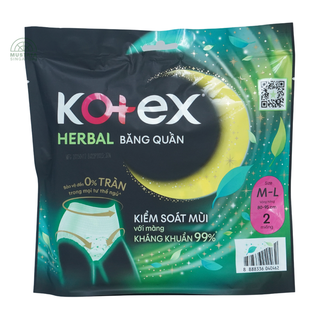 Kotex Herbal Overnight Pants M/L 2's