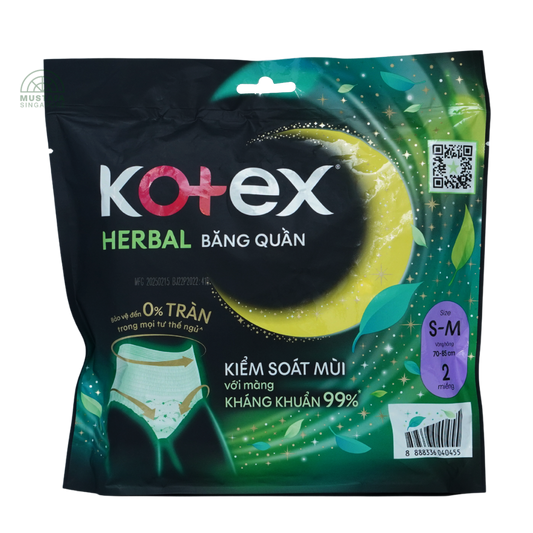 Kotex Herbal Overnight Pants S/M 2's