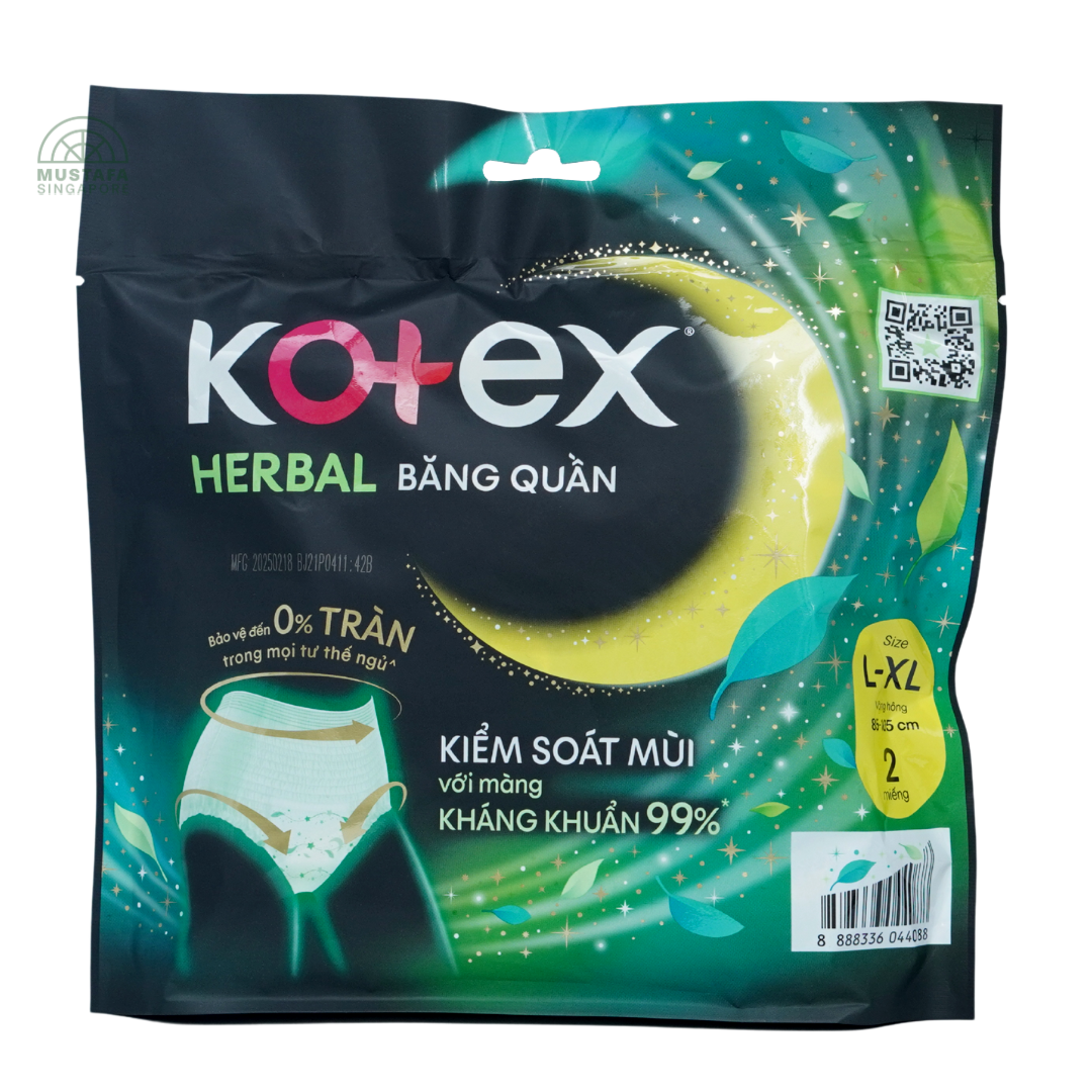 Kotex Herbal Overnight Pants L/XL 2's