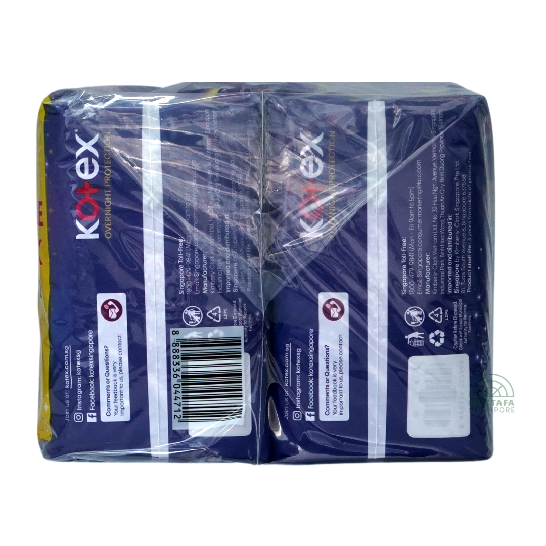Kotex Soft & Smooth Slim Overnight Wing 35cm Twin Pack 16s x 2