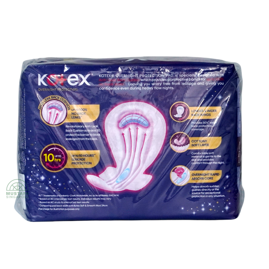 Kotex Soft & Smooth Slim Overnight Wing 35cm Twin Pack 16s x 2