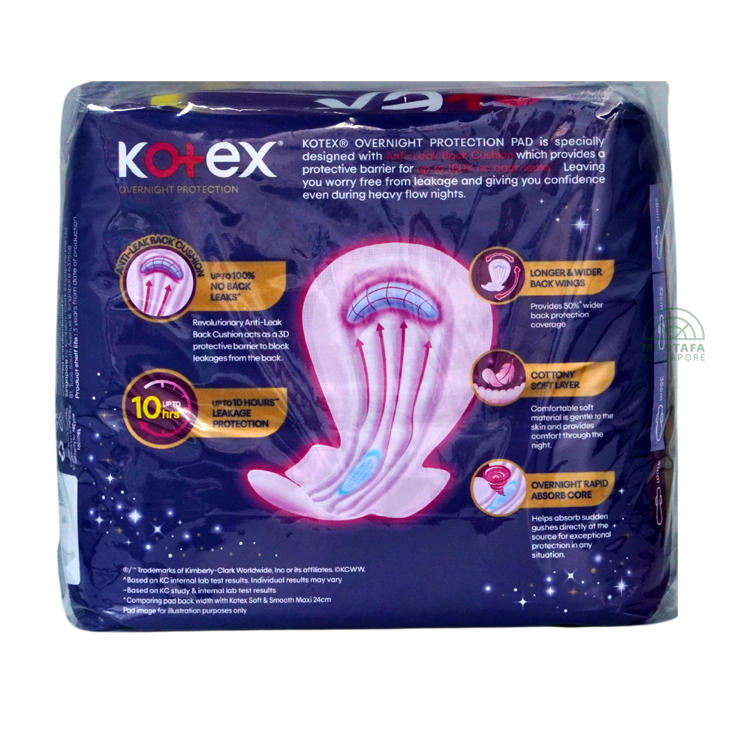 Kotex Soft & Smooth Slim Overnight Wing 41cm Twin Pack 14s x 2