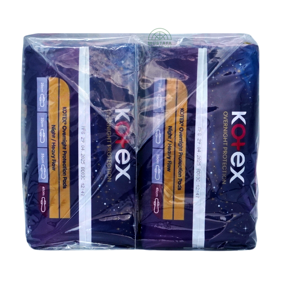 Kotex Soft & Smooth Slim Overnight Wing 41cm Twin Pack 14s x 2