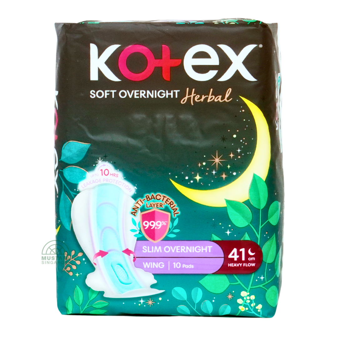Kotex Soft & Smooth Herbal Slim Overnight 41cm 10s