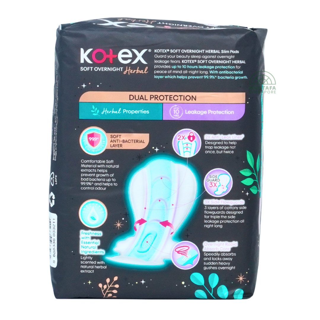 Kotex Soft & Smooth Herbal Slim Overnight 41cm 10s