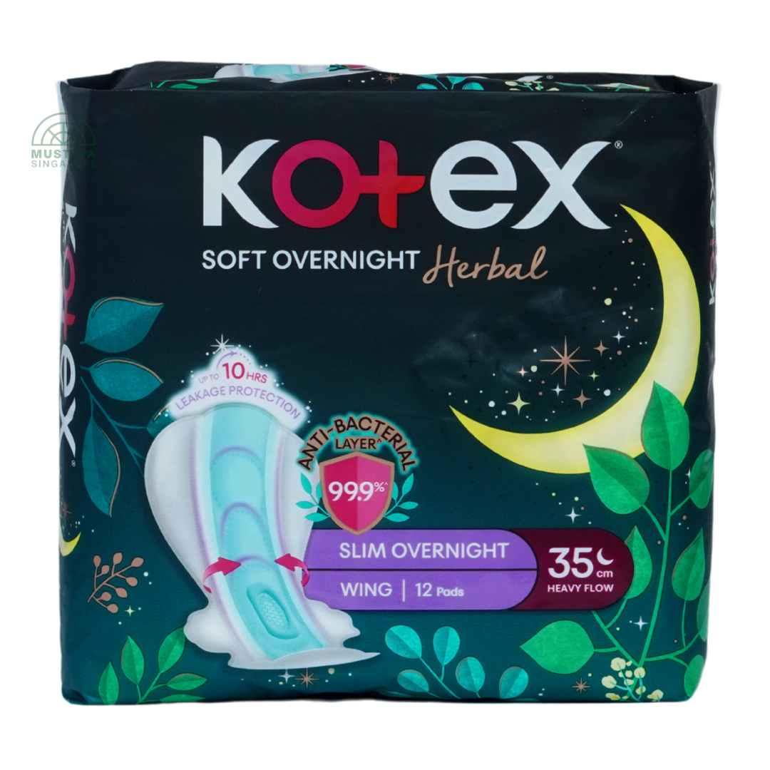 Kotex Soft & Smooth Herbal Slim Overnight 35cm 12s