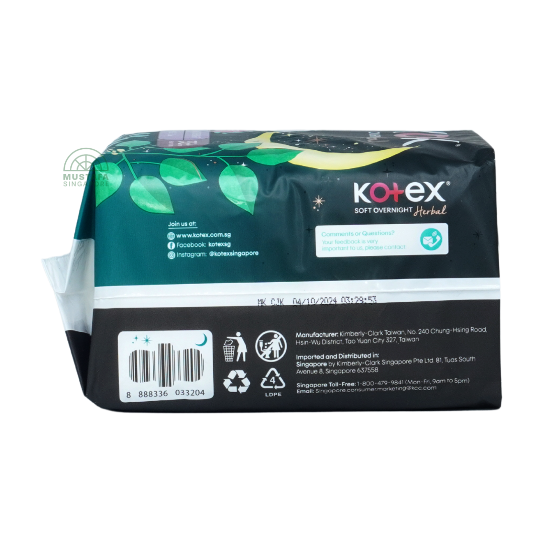 Kotex Soft & Smooth Herbal Slim Overnight 35cm 12s
