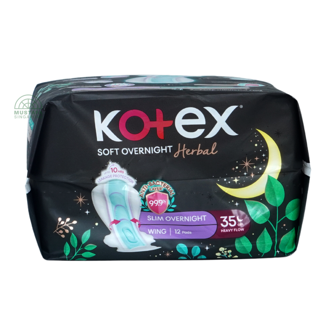 Kotex Soft & Smooth Herbal Slim Overnight 35cm 12s