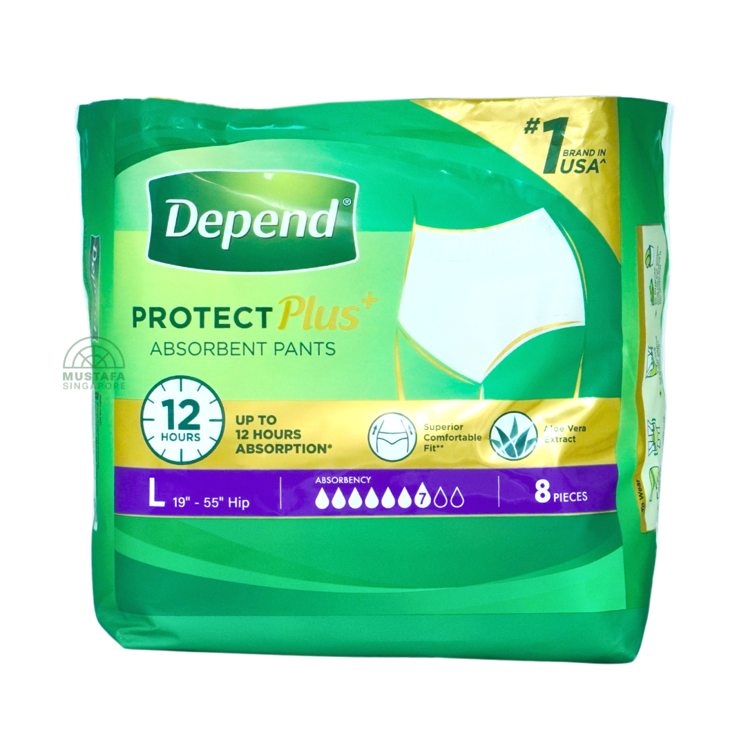 Depend Protect Plus Absorbent Pants L 8s