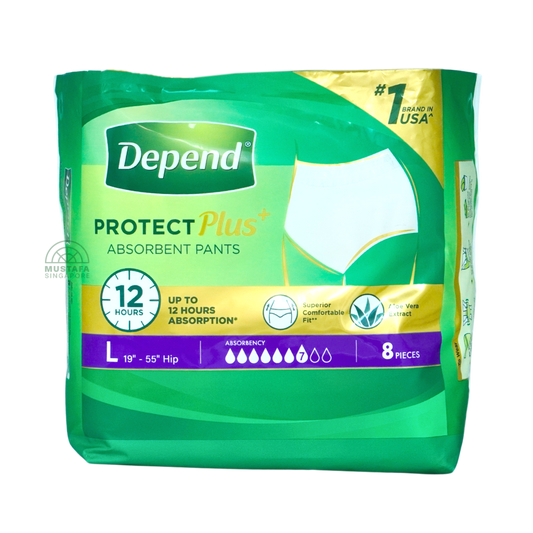 Depend Protect Plus Absorbent Pants L 8s